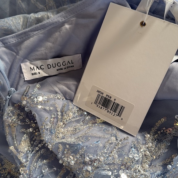 MAC DUGGALHigh Neck Feather Detail Beaded Gown